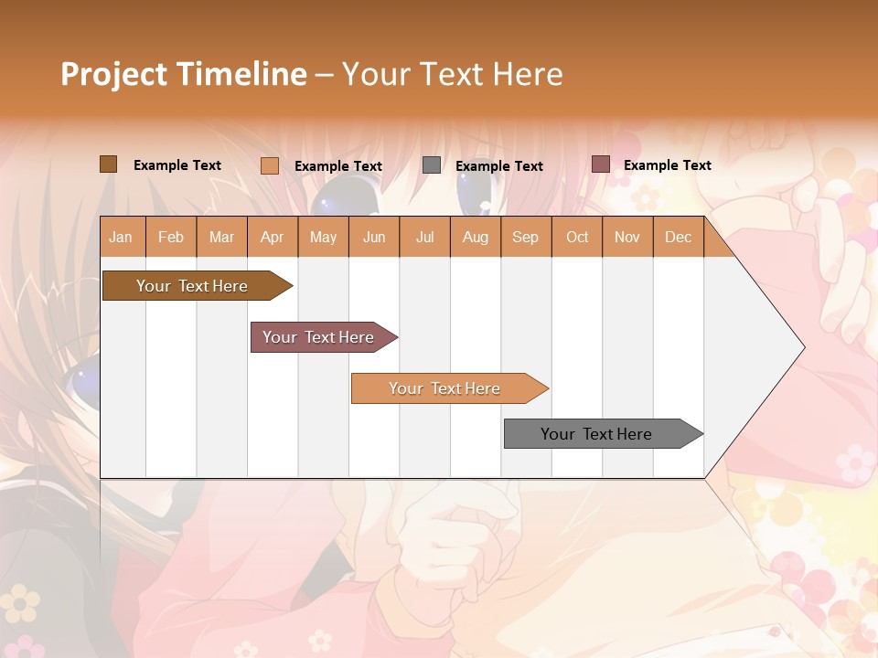 Two Anime Girls With Pink Hair And Blue Eyes PowerPoint Template