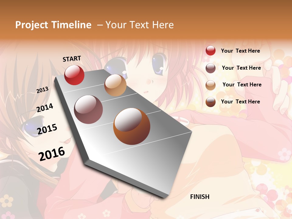 Two Anime Girls With Pink Hair And Blue Eyes PowerPoint Template