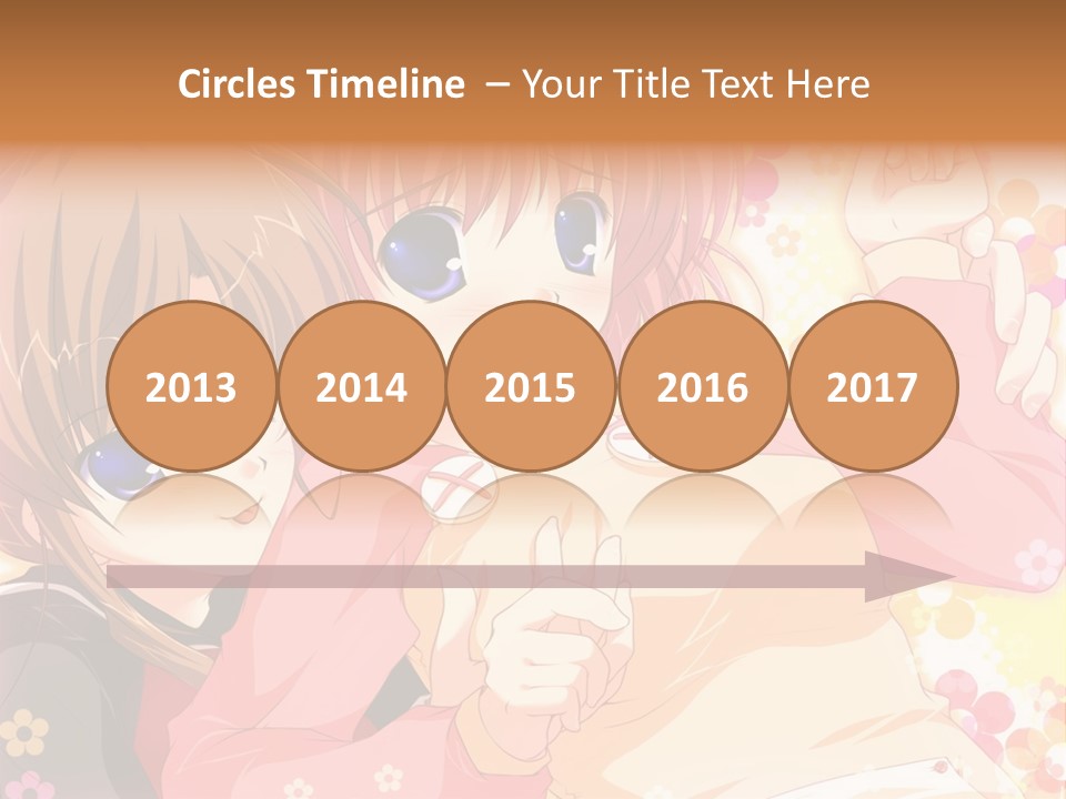 Two Anime Girls With Pink Hair And Blue Eyes PowerPoint Template