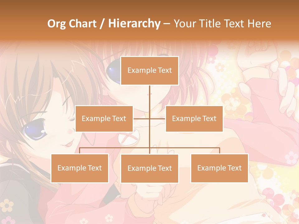 Two Anime Girls With Pink Hair And Blue Eyes PowerPoint Template