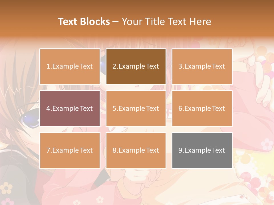 Two Anime Girls With Pink Hair And Blue Eyes PowerPoint Template