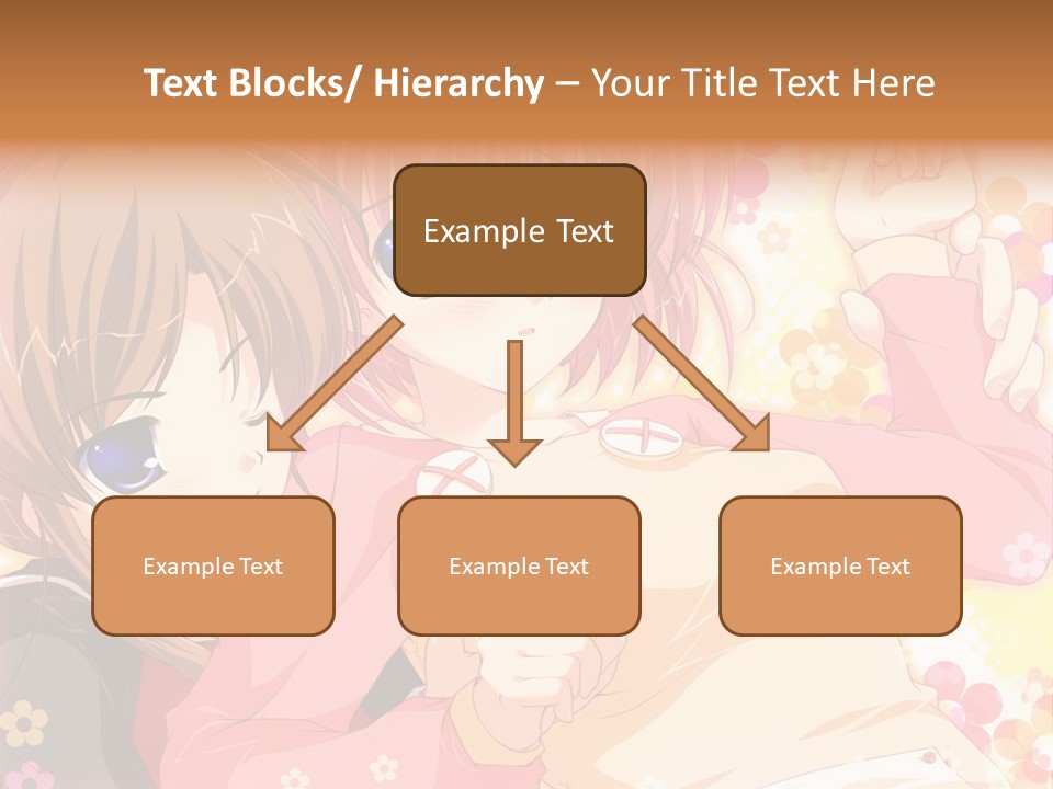 Two Anime Girls With Pink Hair And Blue Eyes PowerPoint Template