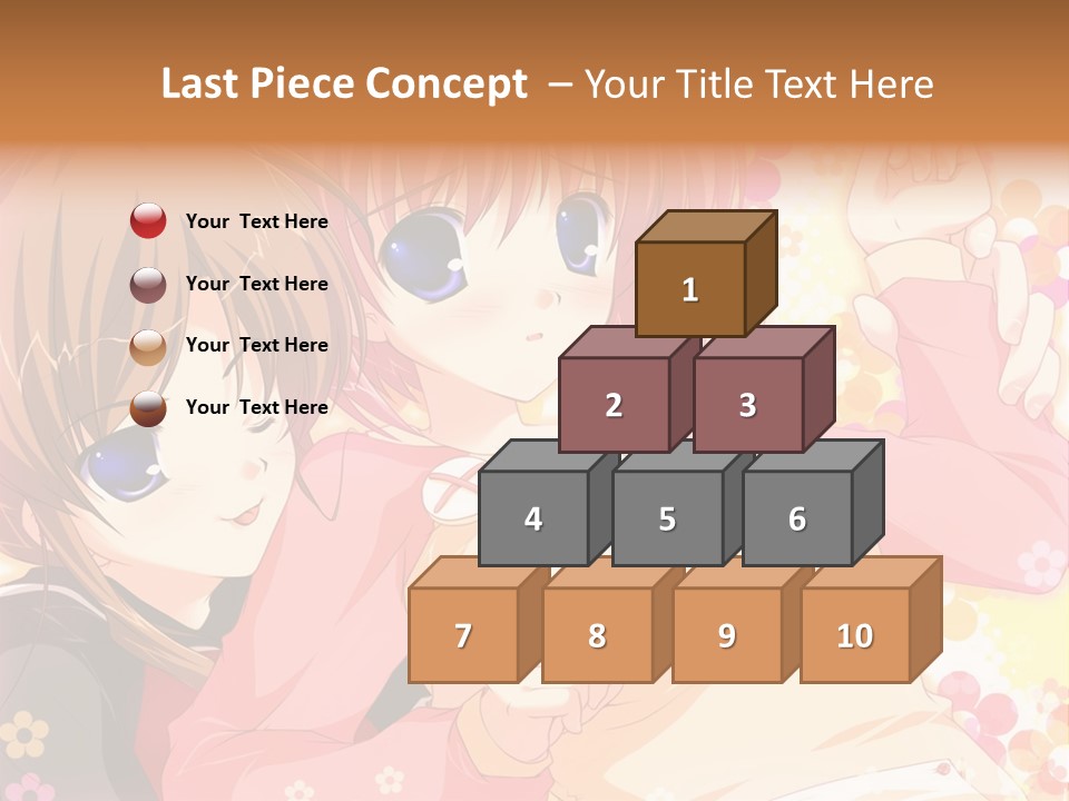 Two Anime Girls With Pink Hair And Blue Eyes PowerPoint Template