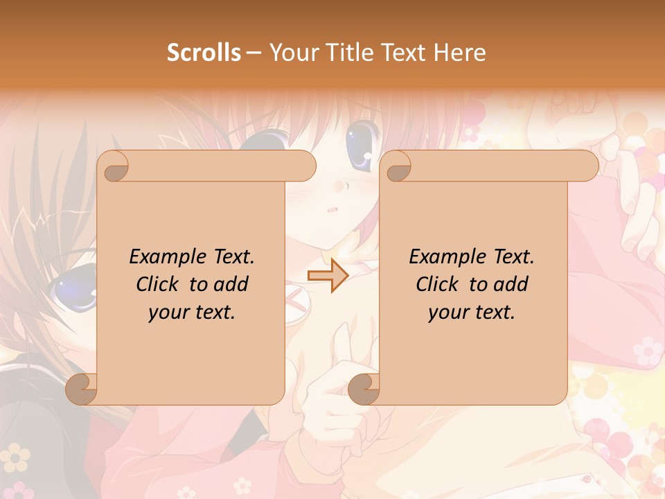 Two Anime Girls With Pink Hair And Blue Eyes PowerPoint Template