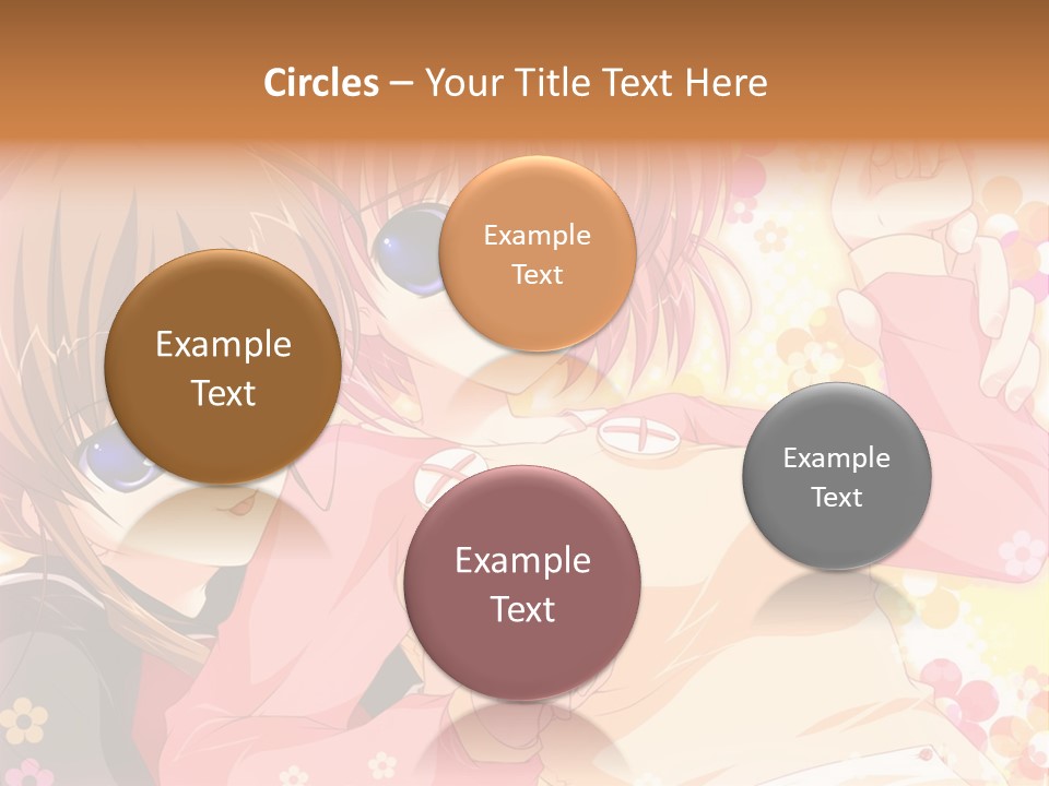 Two Anime Girls With Pink Hair And Blue Eyes PowerPoint Template