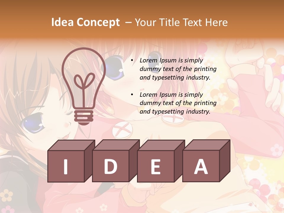 Two Anime Girls With Pink Hair And Blue Eyes PowerPoint Template