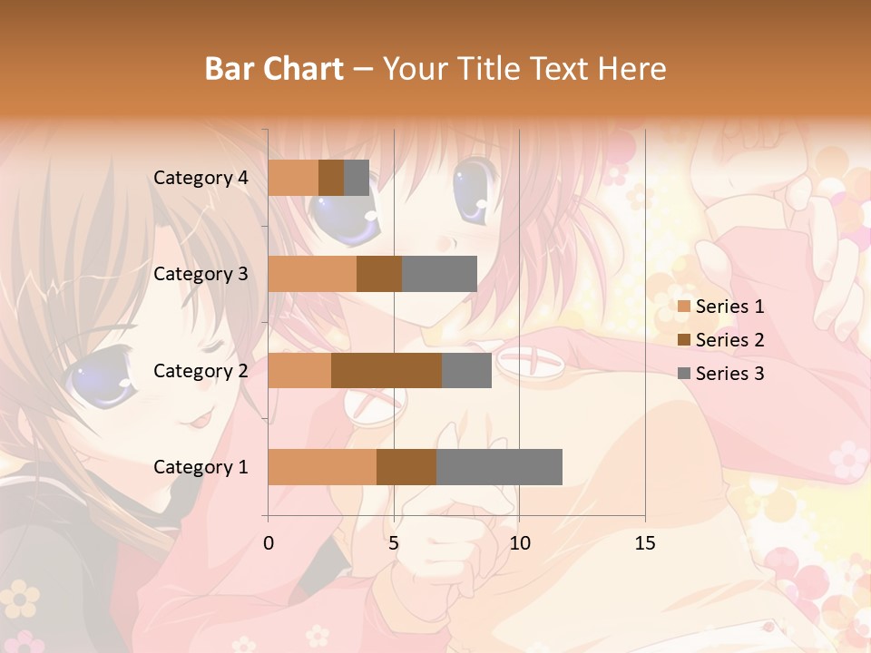 Two Anime Girls With Pink Hair And Blue Eyes PowerPoint Template