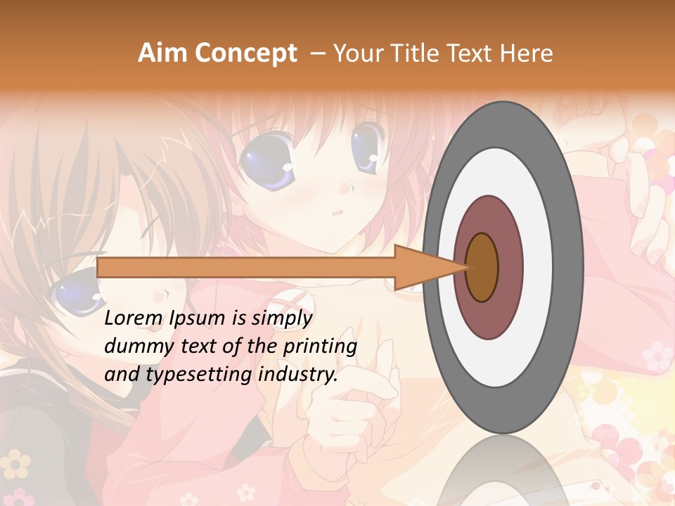 Two Anime Girls With Pink Hair And Blue Eyes PowerPoint Template