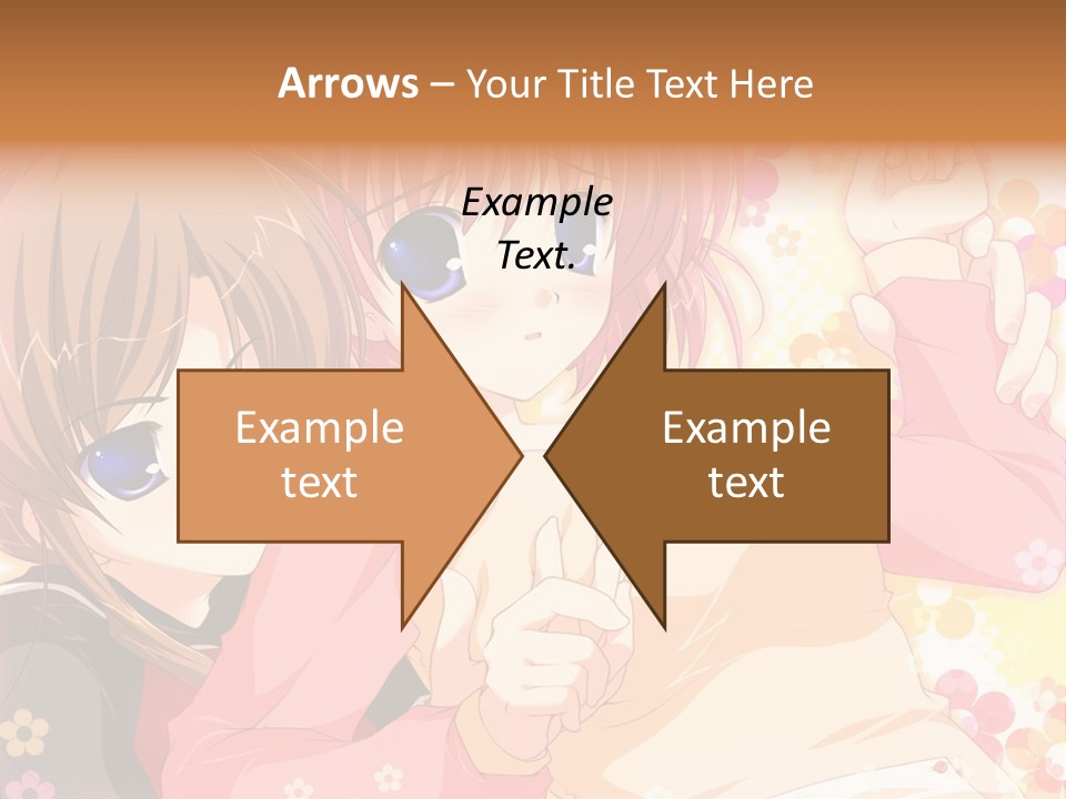 Two Anime Girls With Pink Hair And Blue Eyes PowerPoint Template