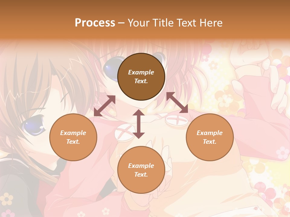 Two Anime Girls With Pink Hair And Blue Eyes PowerPoint Template