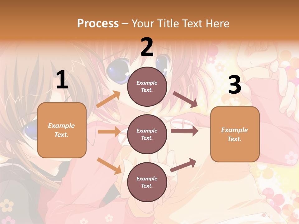 Two Anime Girls With Pink Hair And Blue Eyes PowerPoint Template