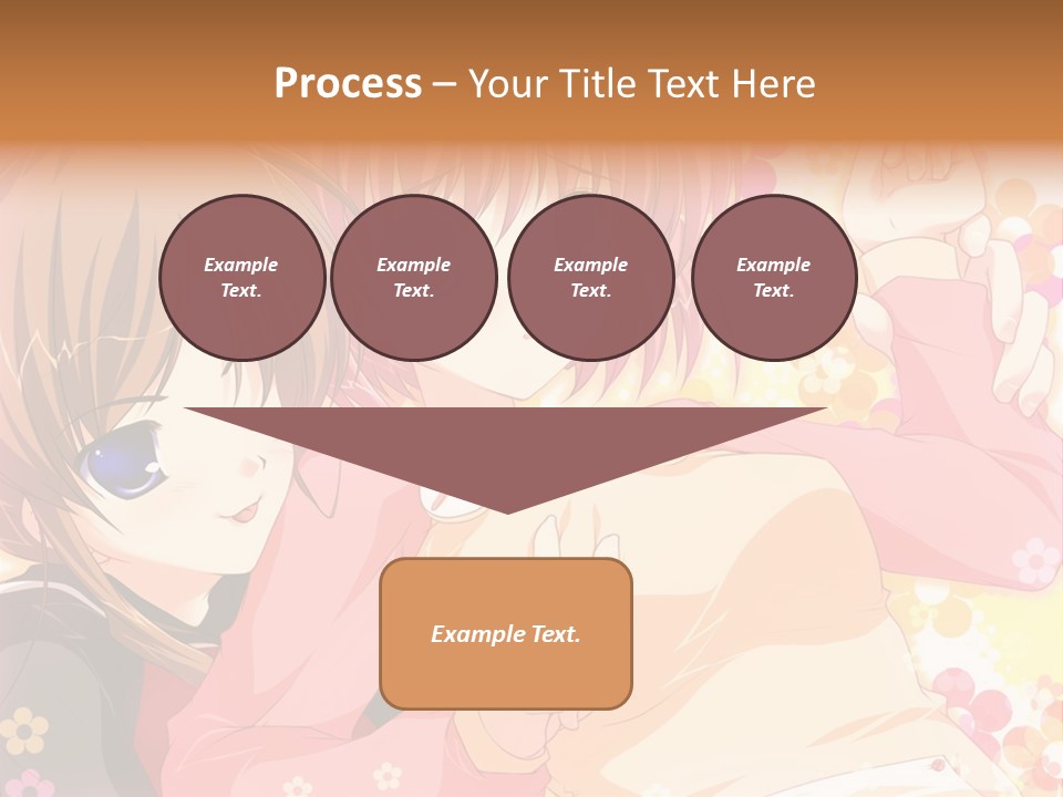 Two Anime Girls With Pink Hair And Blue Eyes PowerPoint Template