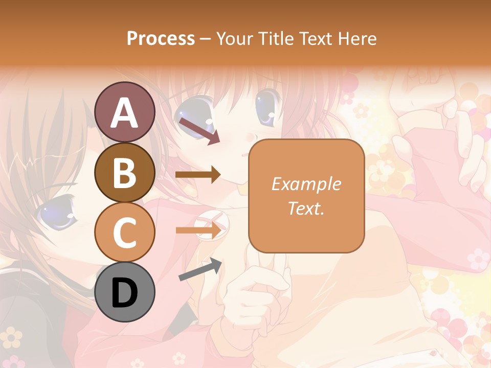 Two Anime Girls With Pink Hair And Blue Eyes PowerPoint Template