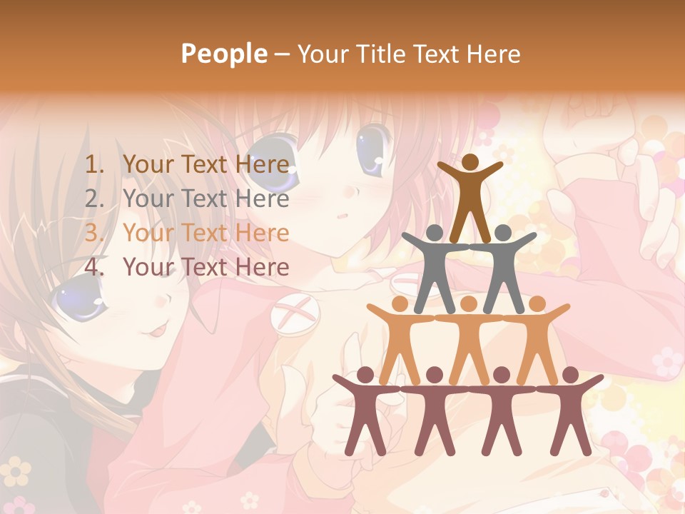 Two Anime Girls With Pink Hair And Blue Eyes PowerPoint Template