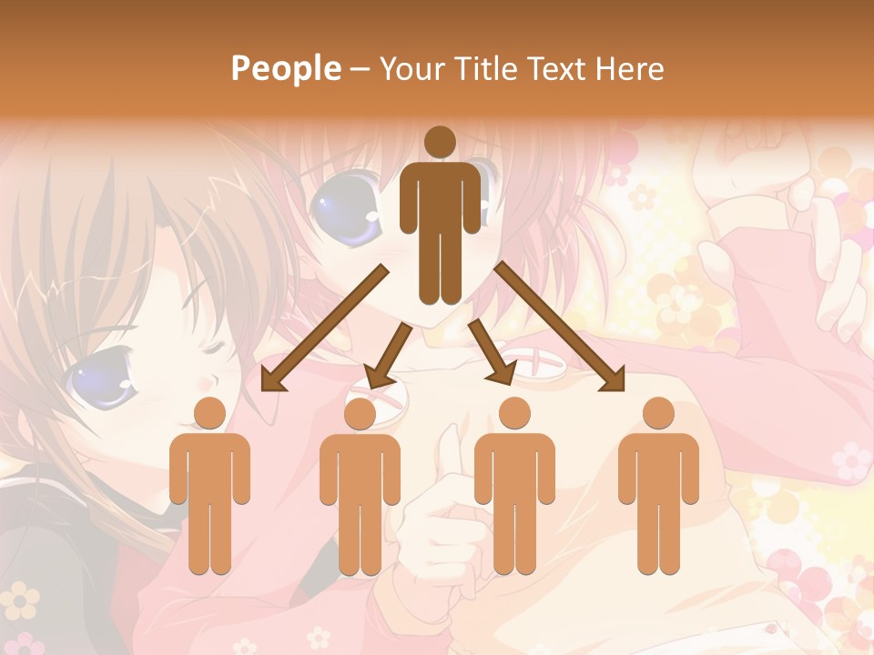 Two Anime Girls With Pink Hair And Blue Eyes PowerPoint Template