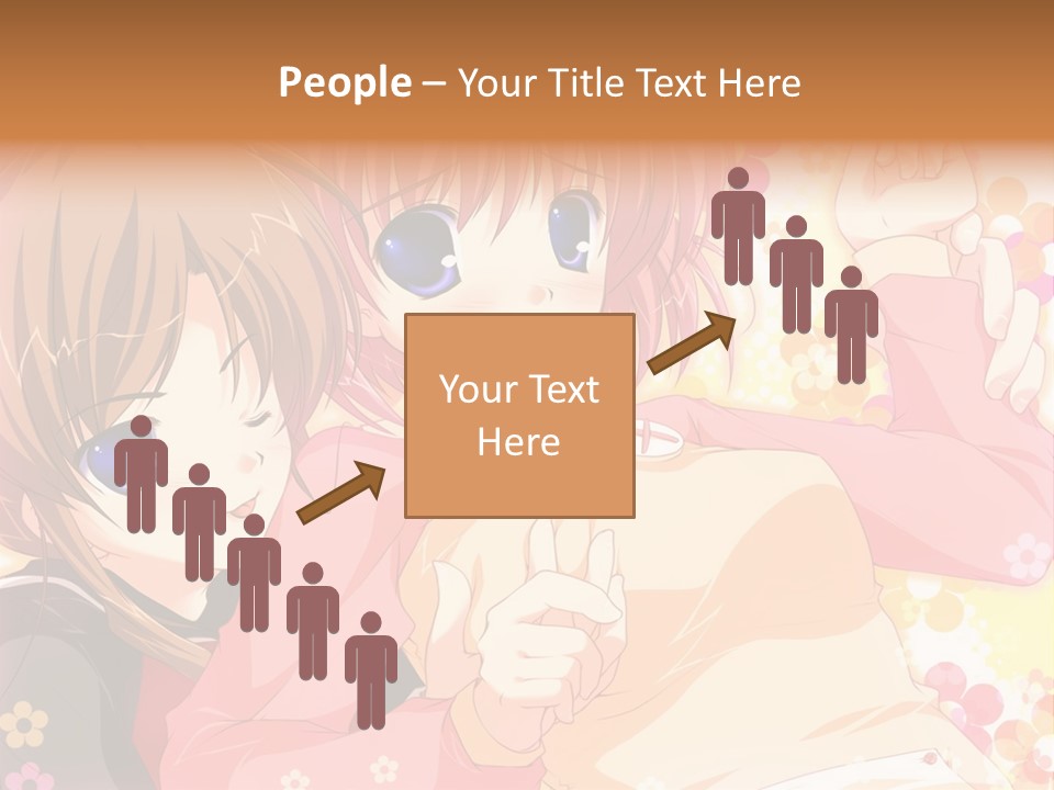 Two Anime Girls With Pink Hair And Blue Eyes PowerPoint Template