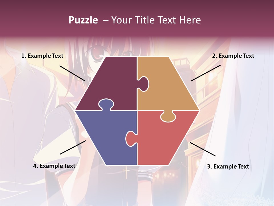 A Couple Of Anime Characters Standing Next To Each Other PowerPoint Template