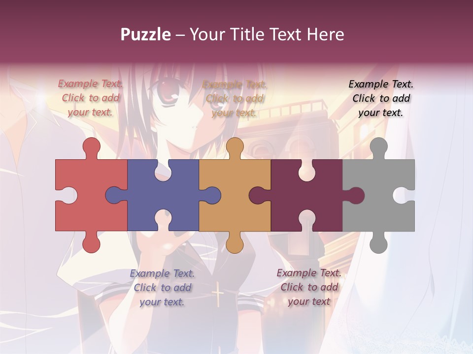 A Couple Of Anime Characters Standing Next To Each Other PowerPoint Template