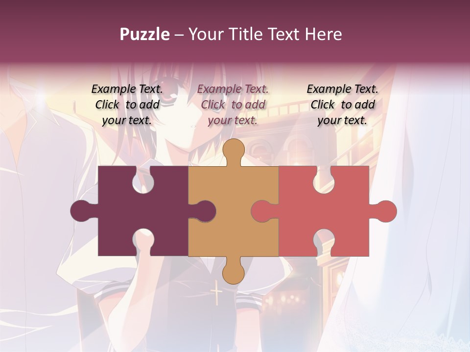 A Couple Of Anime Characters Standing Next To Each Other PowerPoint Template