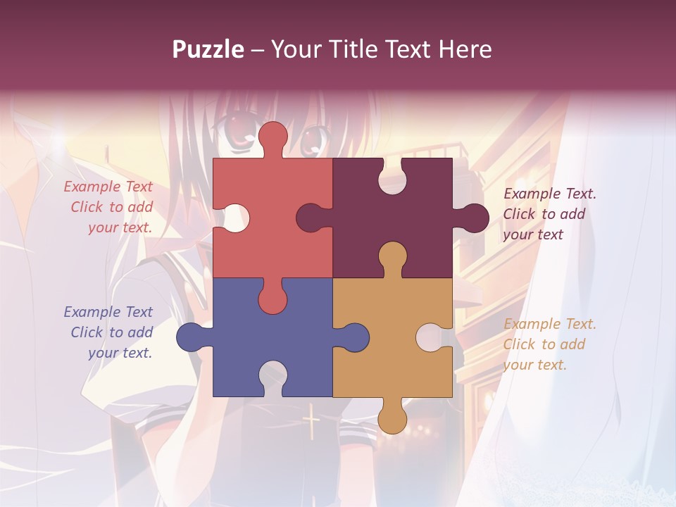 A Couple Of Anime Characters Standing Next To Each Other PowerPoint Template