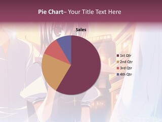 A Couple Of Anime Characters Standing Next To Each Other PowerPoint Template