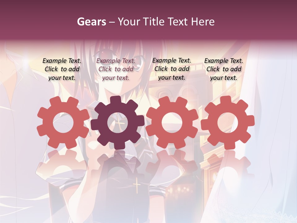 A Couple Of Anime Characters Standing Next To Each Other PowerPoint Template