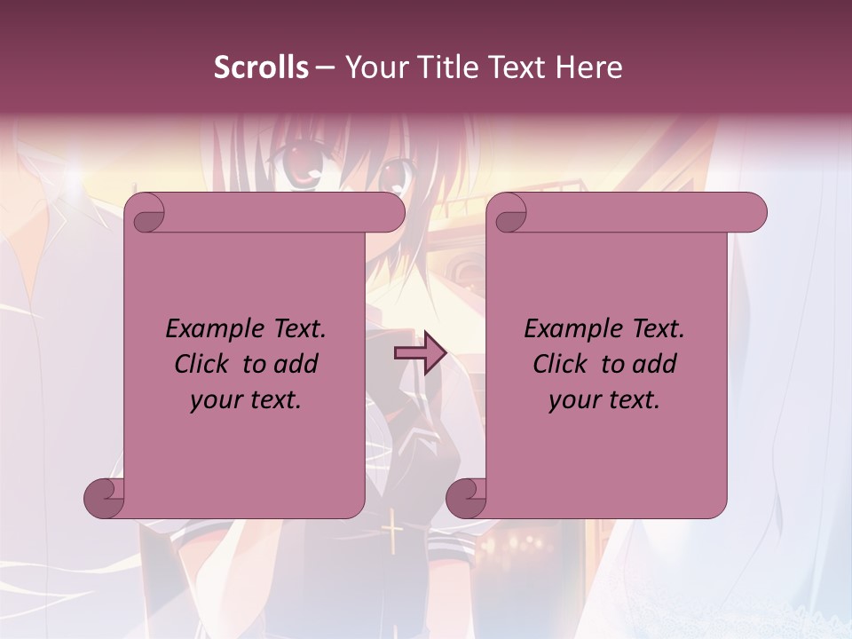 A Couple Of Anime Characters Standing Next To Each Other PowerPoint Template