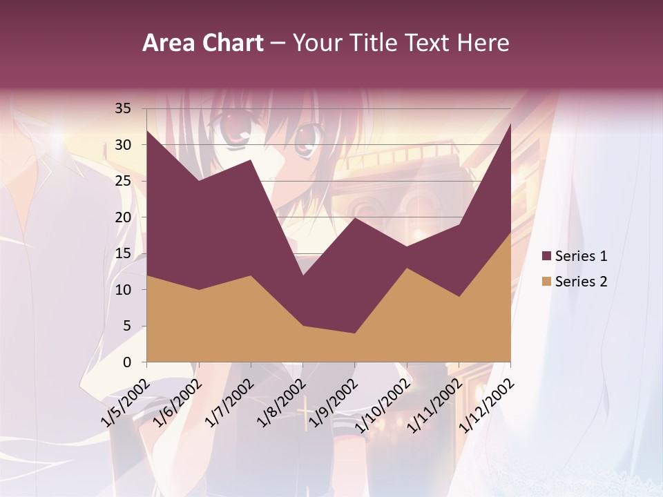 A Couple Of Anime Characters Standing Next To Each Other PowerPoint Template