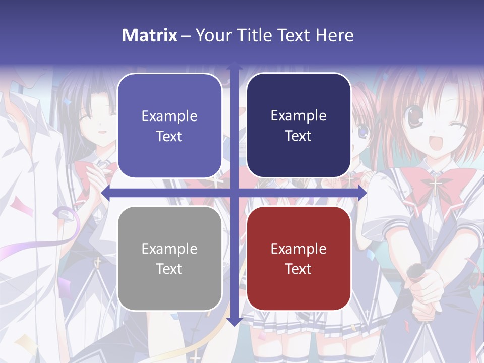 A Group Of Anime Girls Standing Next To Each Other PowerPoint Template
