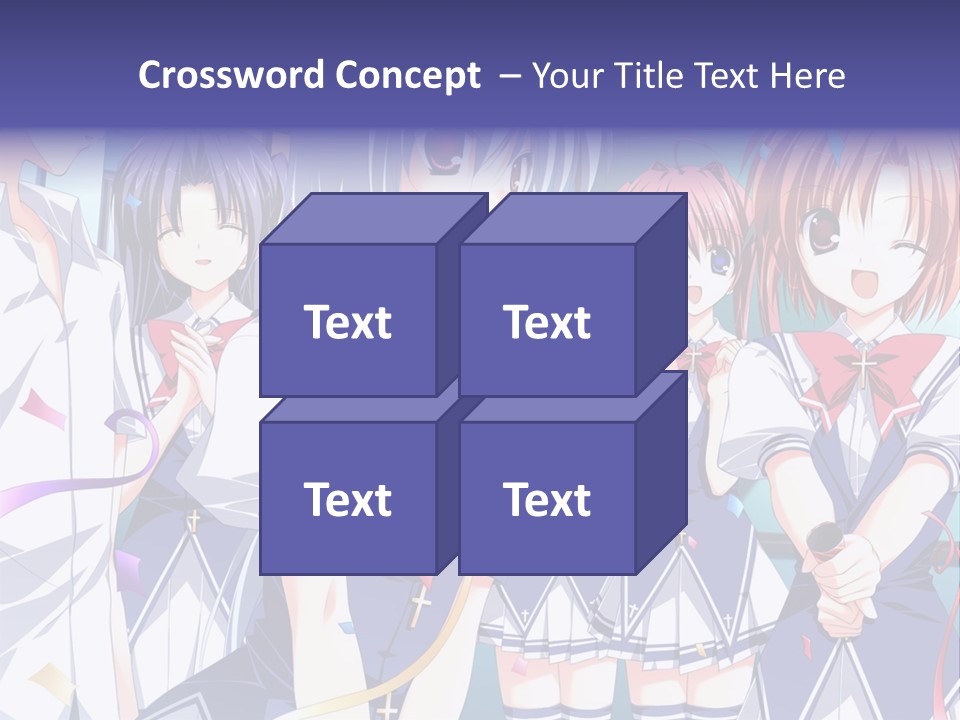 A Group Of Anime Girls Standing Next To Each Other PowerPoint Template