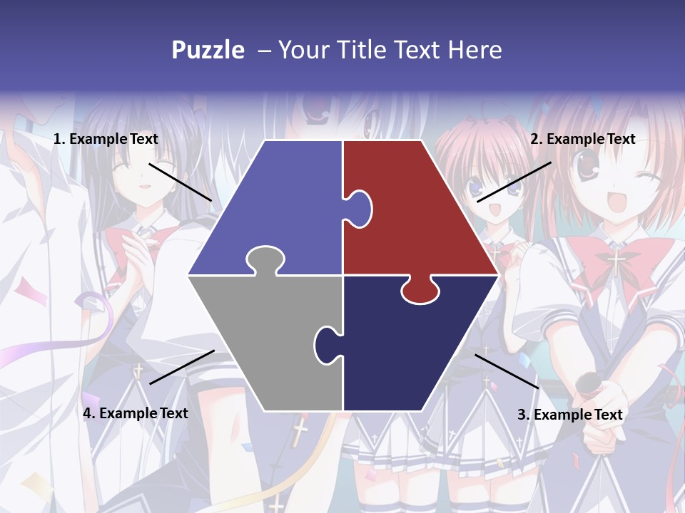 A Group Of Anime Girls Standing Next To Each Other PowerPoint Template