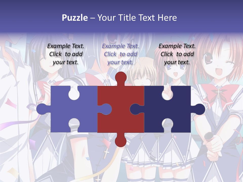 A Group Of Anime Girls Standing Next To Each Other PowerPoint Template