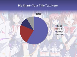 A Group Of Anime Girls Standing Next To Each Other PowerPoint Template