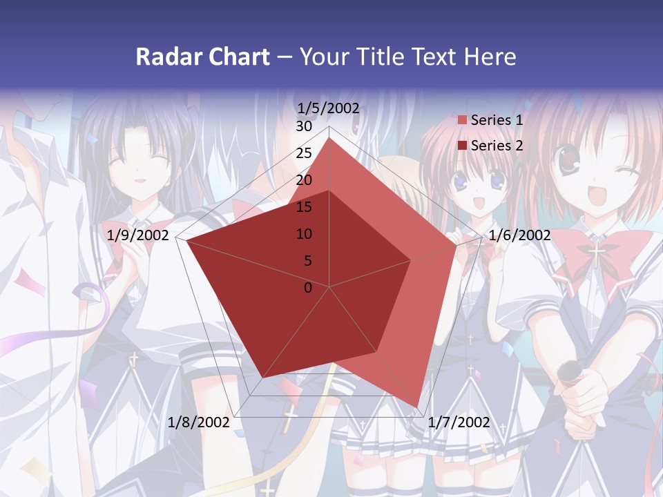 A Group Of Anime Girls Standing Next To Each Other PowerPoint Template