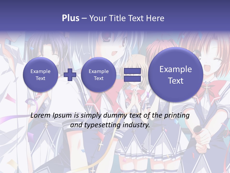 A Group Of Anime Girls Standing Next To Each Other PowerPoint Template