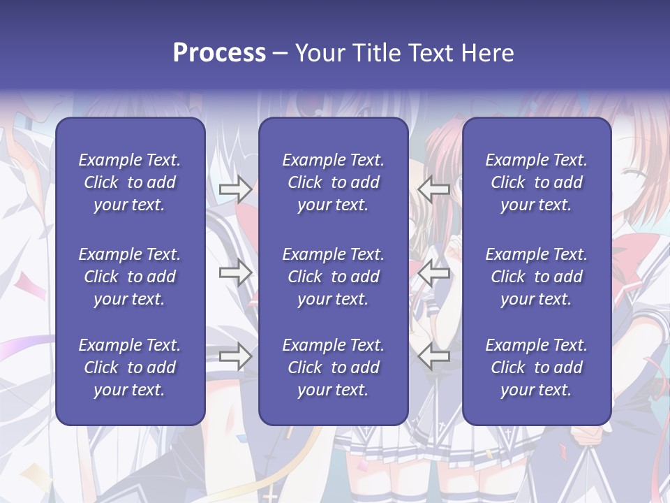 A Group Of Anime Girls Standing Next To Each Other PowerPoint Template