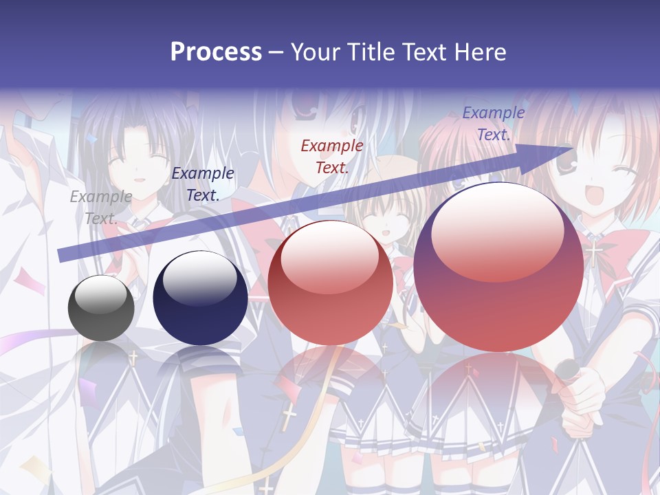 A Group Of Anime Girls Standing Next To Each Other PowerPoint Template