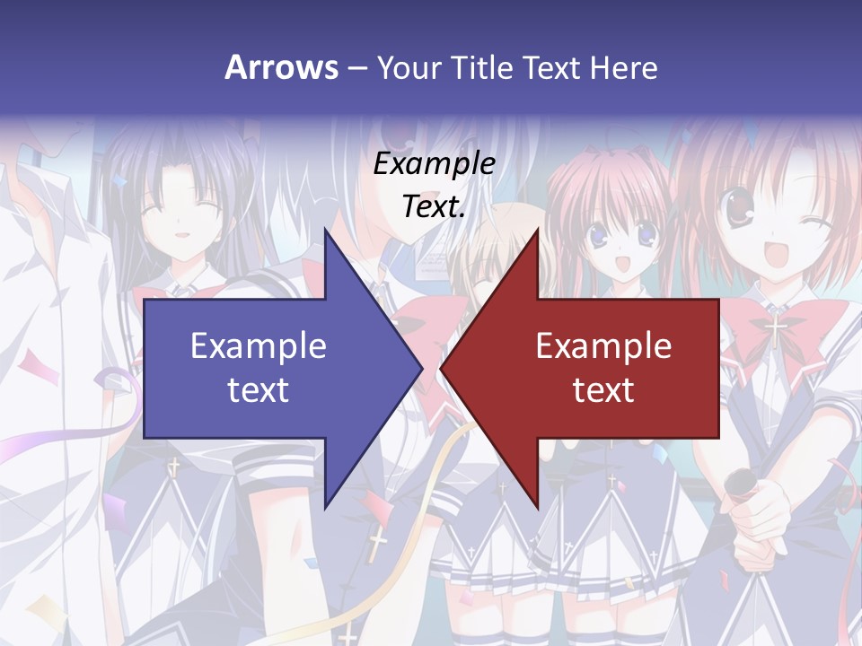 A Group Of Anime Girls Standing Next To Each Other PowerPoint Template