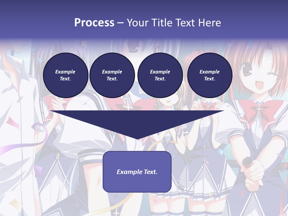 A Group Of Anime Girls Standing Next To Each Other PowerPoint Template