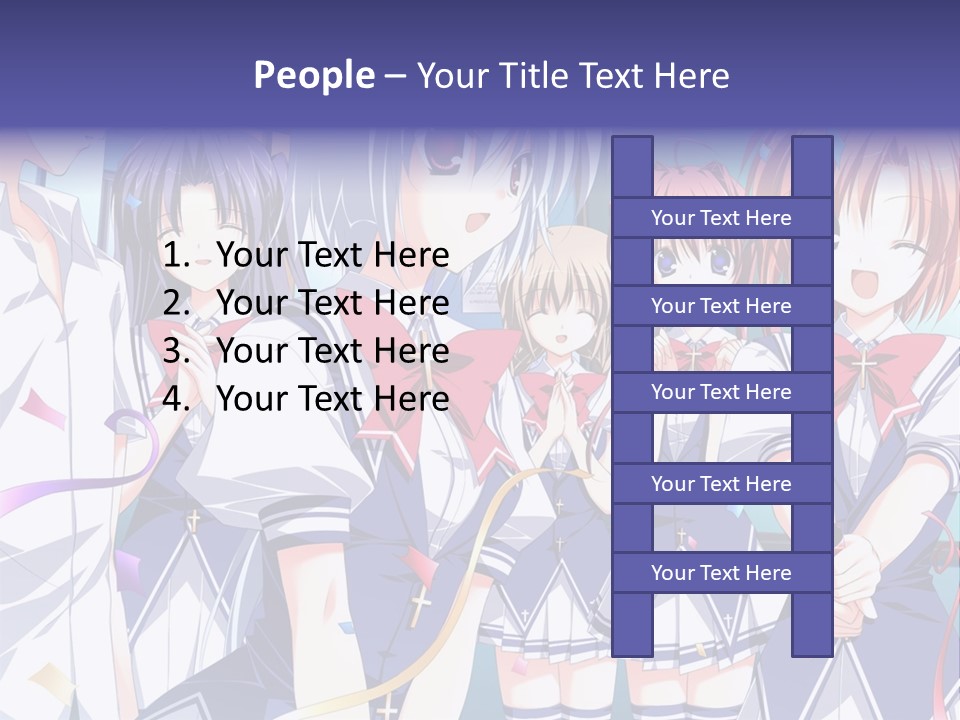 A Group Of Anime Girls Standing Next To Each Other PowerPoint Template