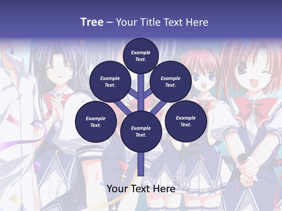 A Group Of Anime Girls Standing Next To Each Other PowerPoint Template