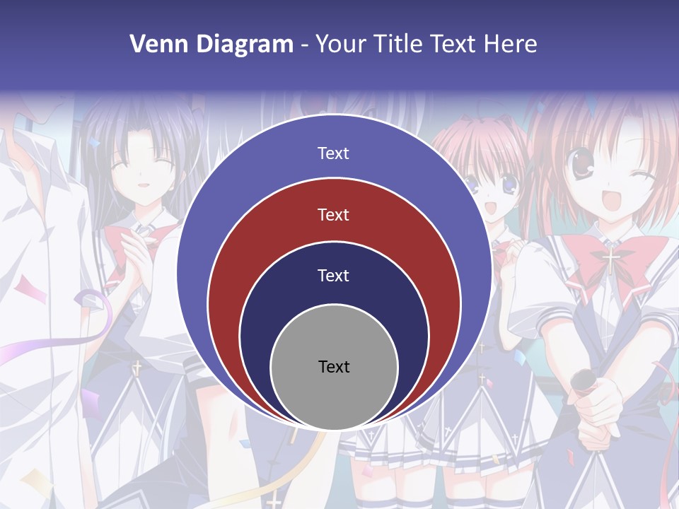 A Group Of Anime Girls Standing Next To Each Other PowerPoint Template