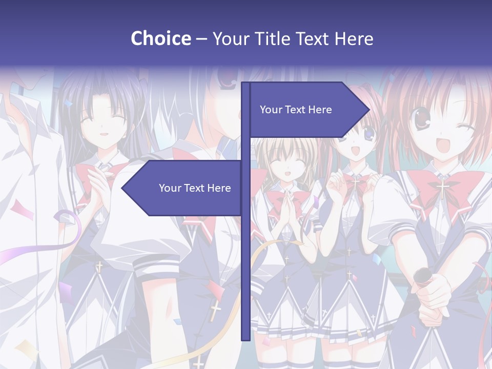 A Group Of Anime Girls Standing Next To Each Other PowerPoint Template