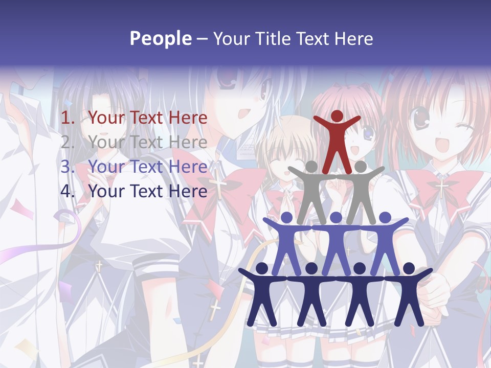 A Group Of Anime Girls Standing Next To Each Other PowerPoint Template