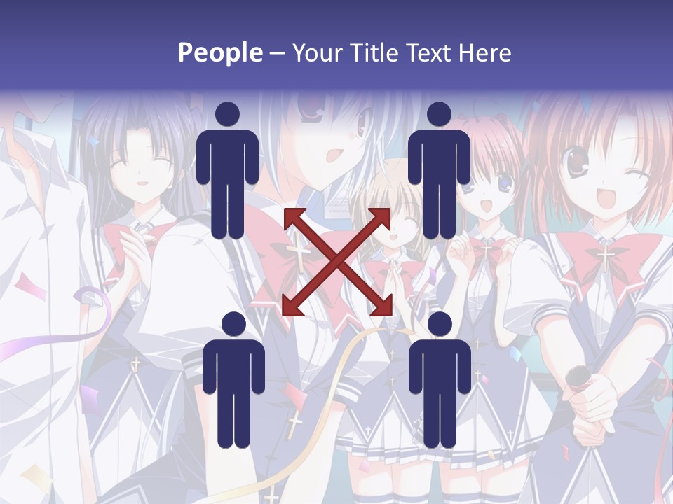 A Group Of Anime Girls Standing Next To Each Other PowerPoint Template