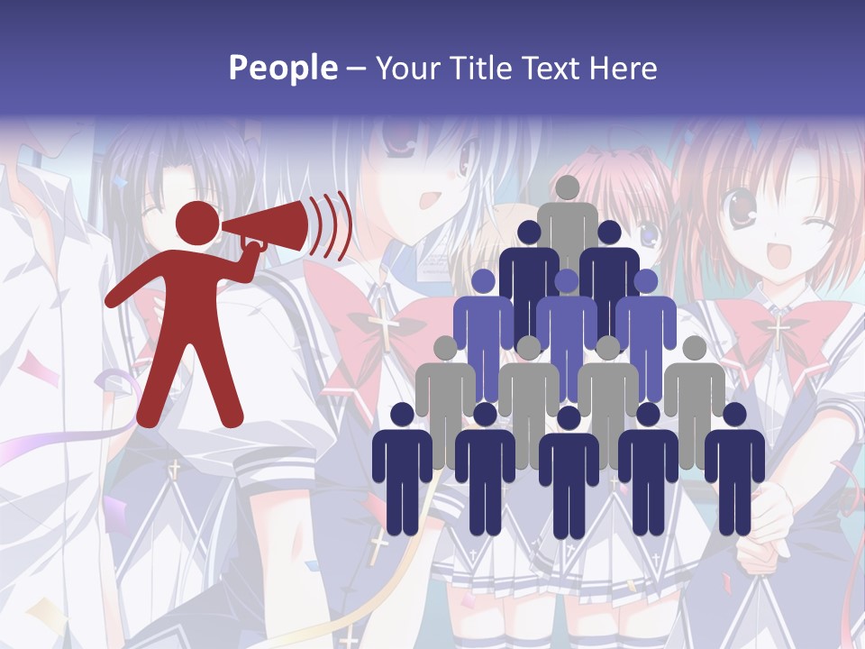 A Group Of Anime Girls Standing Next To Each Other PowerPoint Template