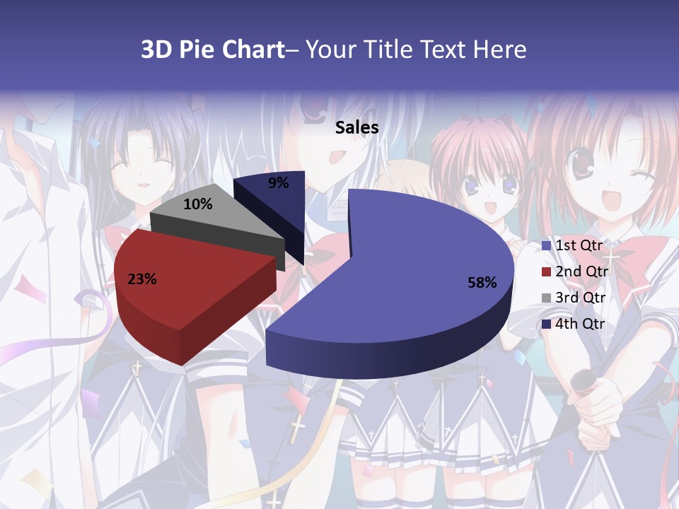 A Group Of Anime Girls Standing Next To Each Other PowerPoint Template