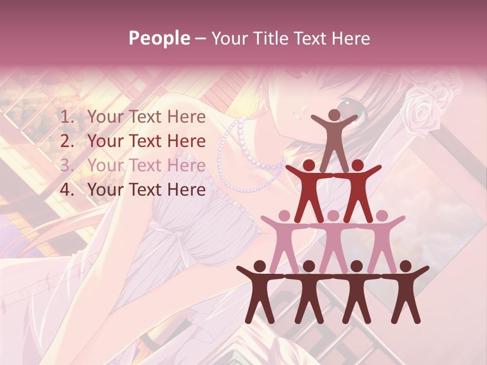 A Woman In A White Dress Is Posing For A Picture PowerPoint Template