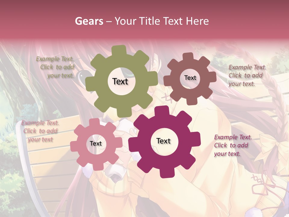 A Girl Sitting On A Bench Eating A Piece Of Food PowerPoint Template