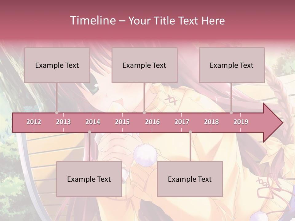 A Girl Sitting On A Bench Eating A Piece Of Food PowerPoint Template